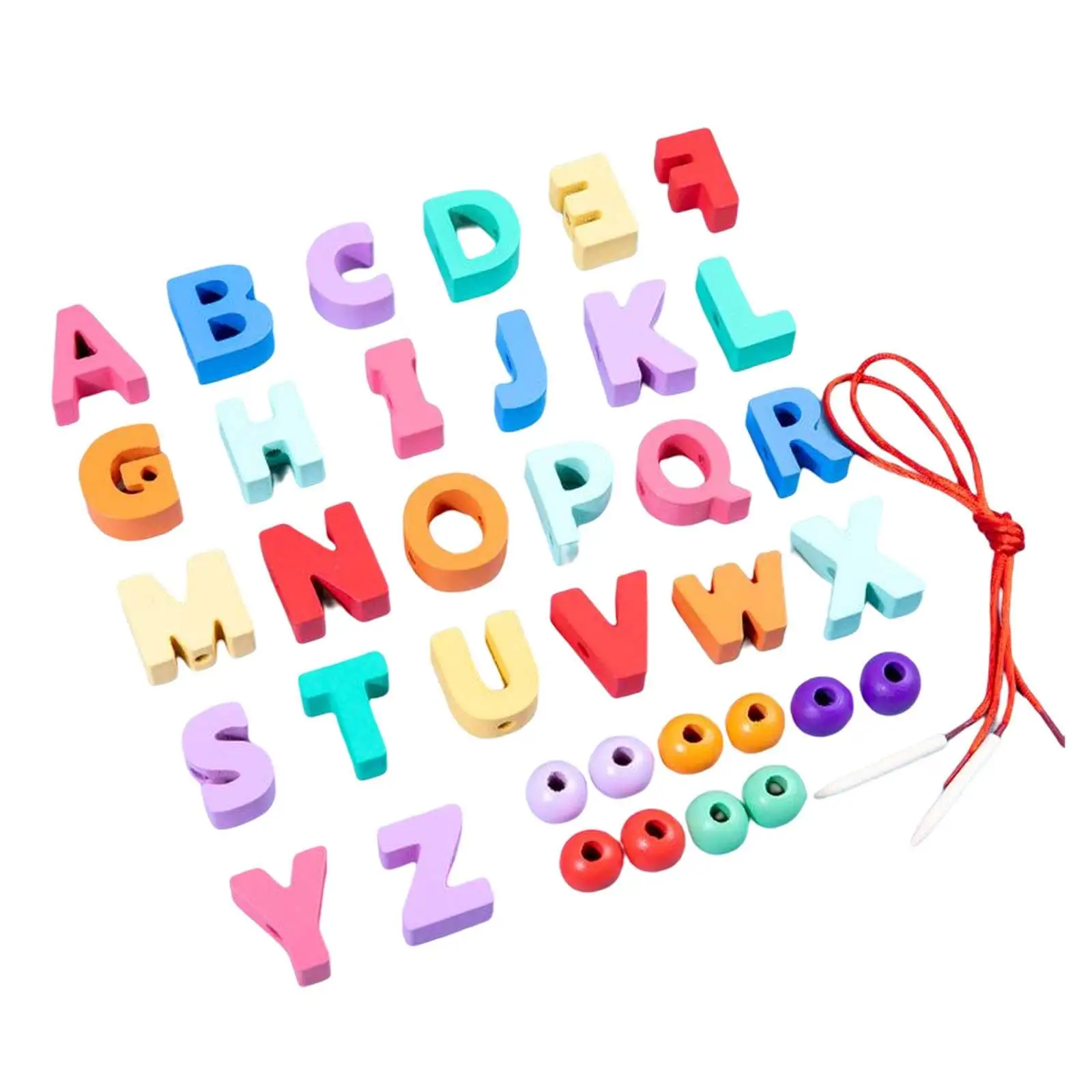 خيوط لعب لعبة مونتيسوري بنين بنات فواكه حيوان جلد الخرز جلد الخرز