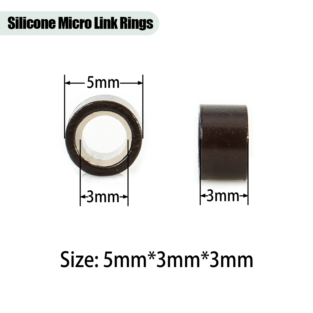 500Pcs 5.0*3.0*3.0mm Micro Silicone Lined Rings/Links/Beads Silicone Micro Ring Hair Extension Accessories Tool 5 Colors