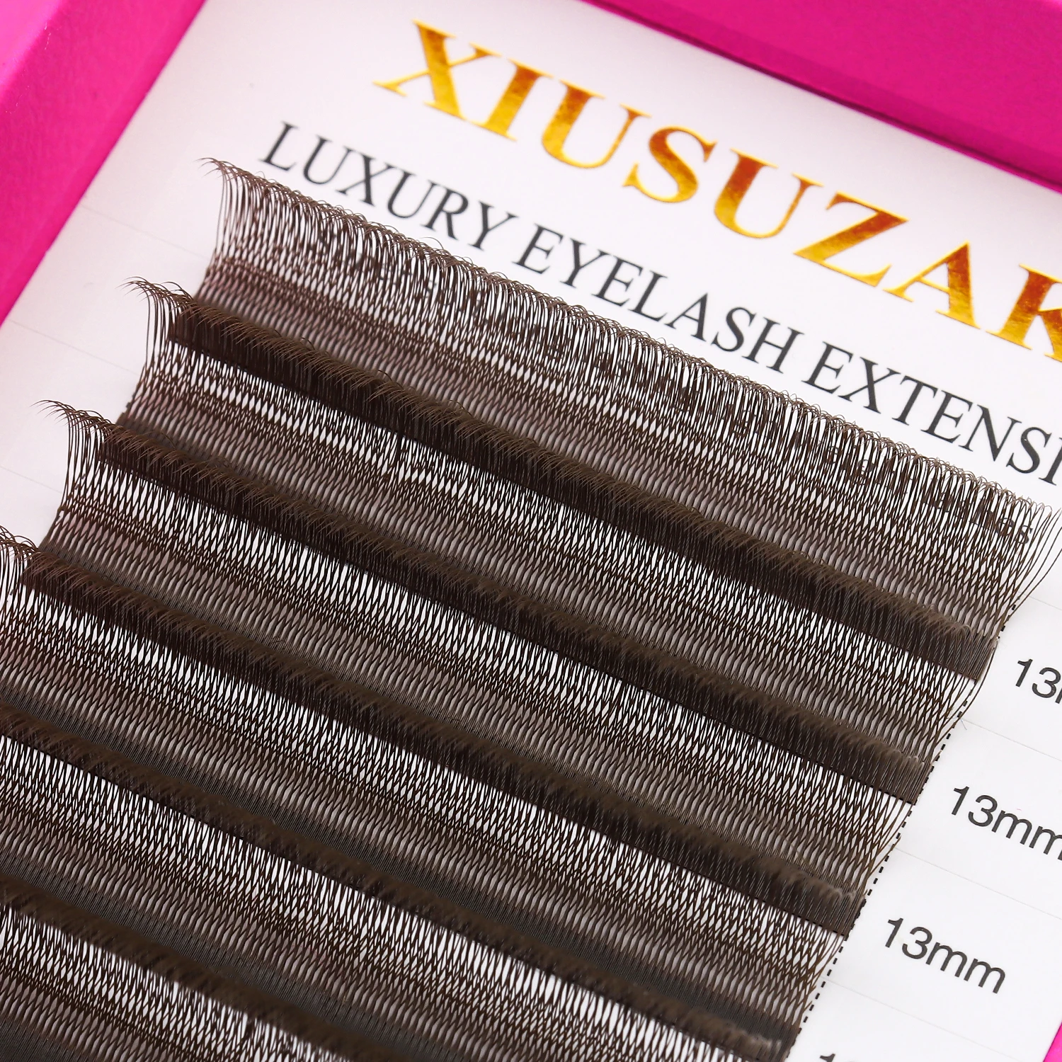 XIUSUZAKI Brown U Lashes 4D Eyelash Extensions Mink U 4D Lashes Extension Premade Volume Fans Individual False Eyelashes