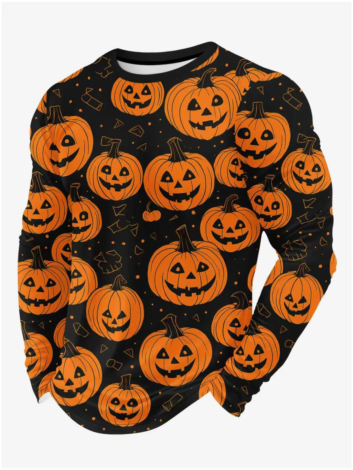 

Men's Long Sleeve T-shirt 3d Pumpkin Print T-Shirts Men Women Fashion Fitness Tops Tees Outdoor Top Camo Clothing