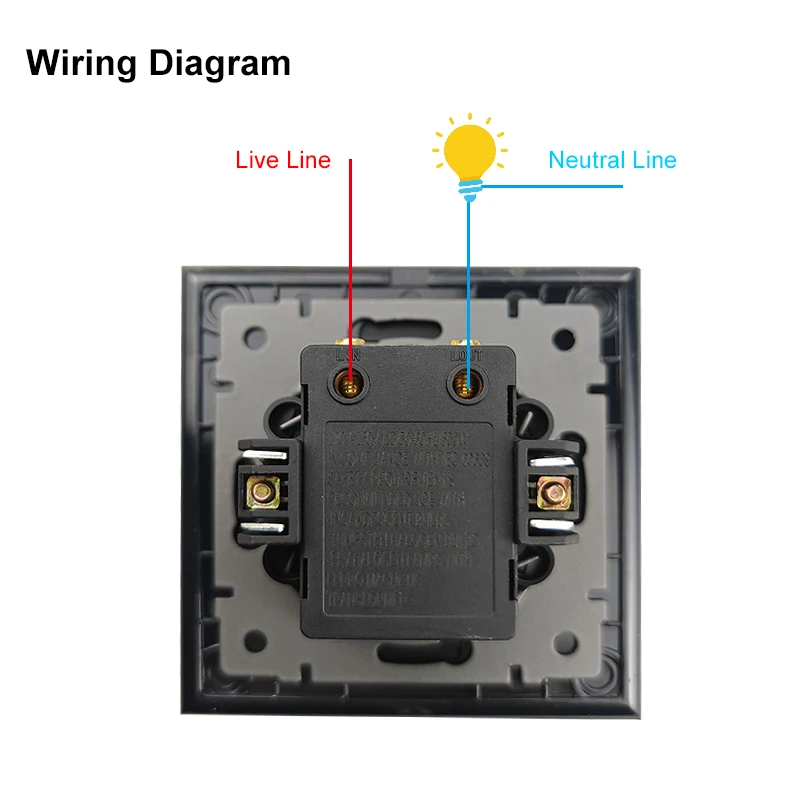 Wallpad EU LED Light Dimmer Switch Rotary Knob Dimmer Switch EU Adjustable Brightness Controller Plastic Frame LED Light Bulb