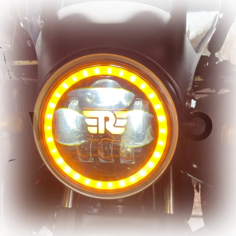 Farol led para motocicleta de 7 polegadas, feixe alto/baixo, lâmpada de seta drl, luz para moto royal enfield, farol de motocicleta do Himalaia.