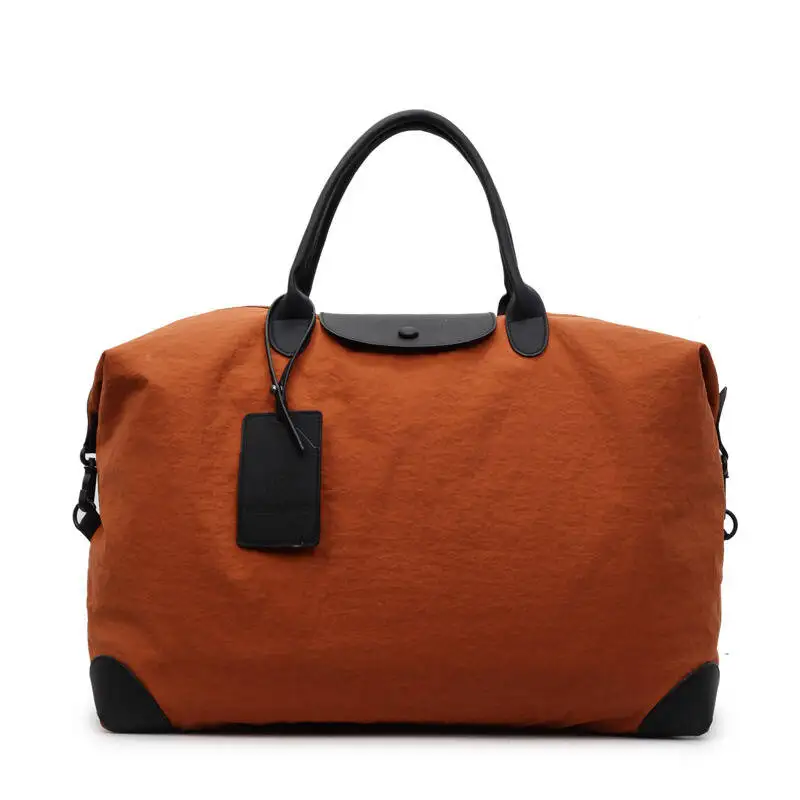 DuffleBag سعة كبيرة من النايلون المقاوم للماء مع حزام كتف من الجلد، أمتعة متينة لرحلة العمل وصالة الألعاب الرياضية والسفر #4