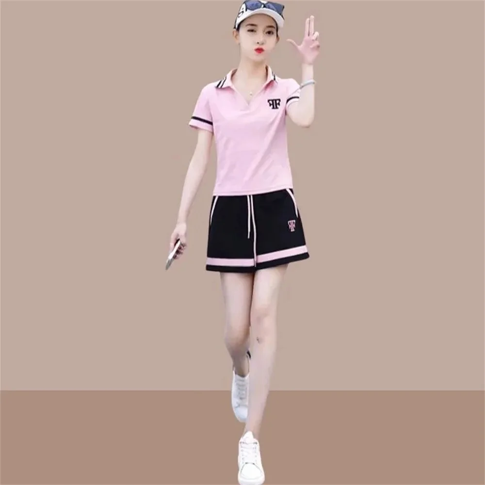 2024 Spring/Summer New Women\'s Fashion Temperament Style Casual Shorts Sportswear Suit POLO Leading Walking Suit Two-piece Set