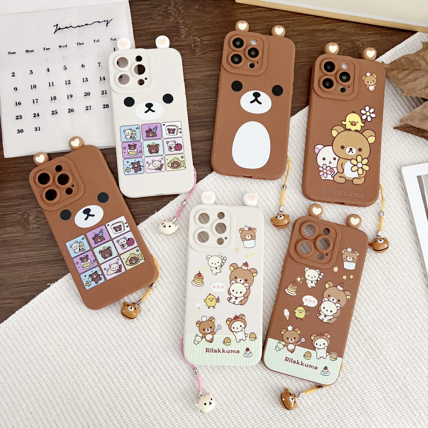 Ears Rilakkuma For Samsung Galaxy S8 S9 S10 S20 S21 S22 S23 S24 S25 Plus Ultra FE Note 9 10 20 Ultra Plus Case With Ornaments