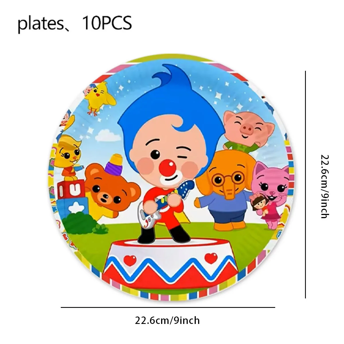 Cartoon-Clown-Geburtstagsparty-Dekoration, Tischware, Tischdecke, Teller, Serviette, Becher, Geschenk, Babyparty, Zirkusparty, Gastgeschenke, Zubehör – Detail 8