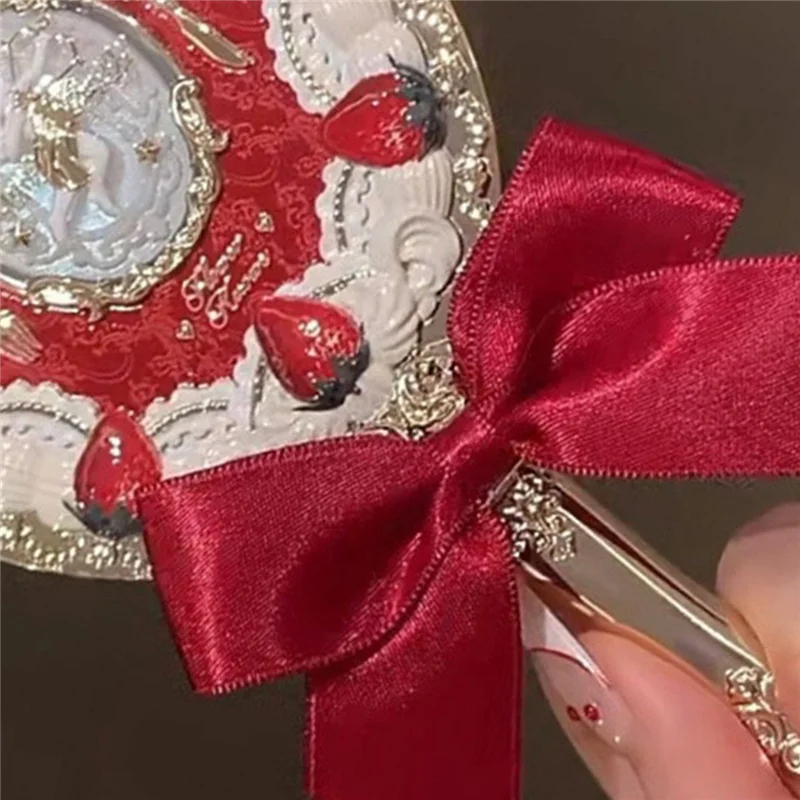 مرآة مكياج يدوية على شكل فراولة من ABFU، مرآة عتيقة #3