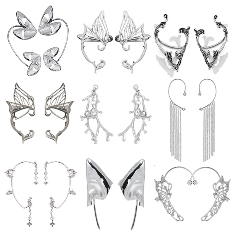 엘프 귀마개 요정 귀걸이 나비 귀걸이, 판타지 귀걸이, 엘프 할로윈 코스프레 귀걸이, 파티 쥬얼리 장식