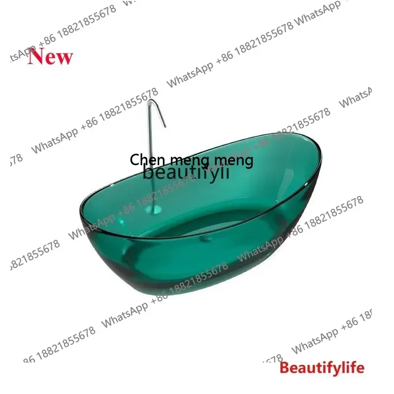 

ss cn8350 Transparent resin bathtub Hotel villa ingot resin crystal color transparent bath bathtub
