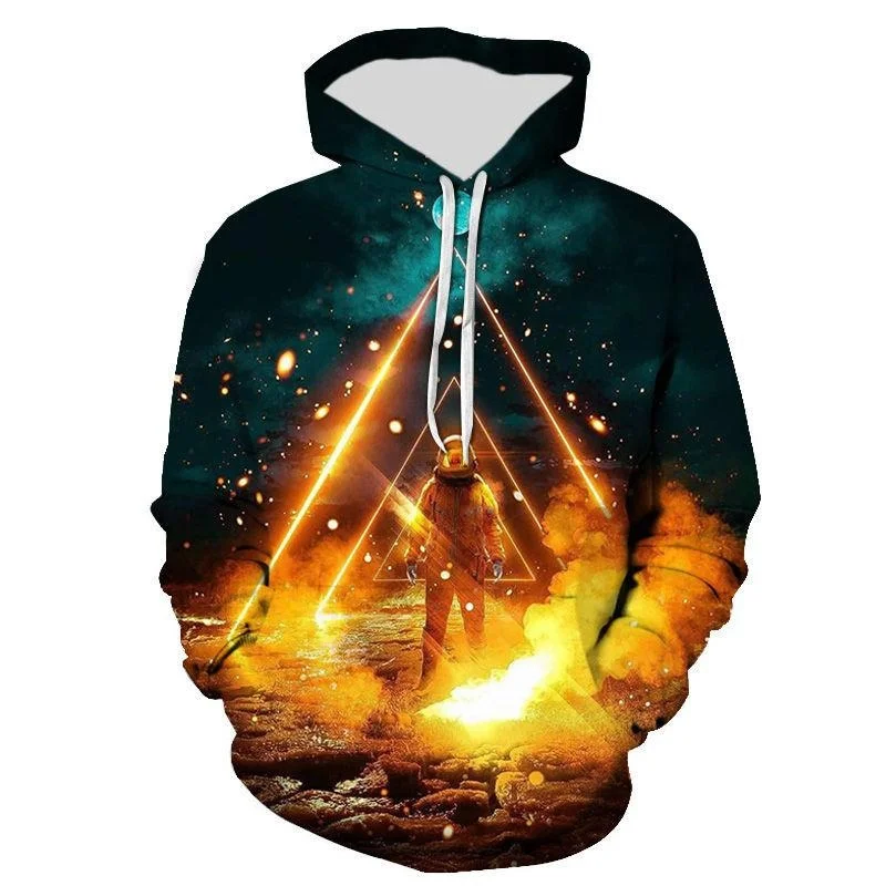 Creativity Astronaut Design Hoodie Novel Unique Men's Fashion Clothes Long Sleeve Sweatshirt Technology 3D Printing Pop Hoodies