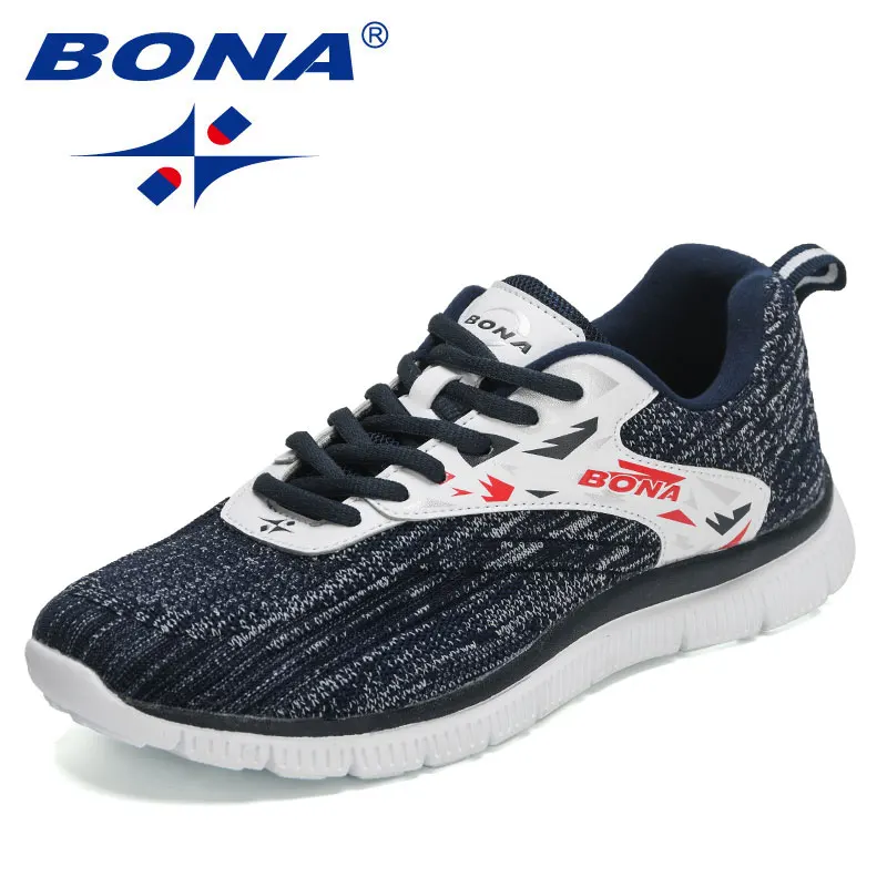 BONA 2023นักออกแบบใหม่รองเท้าวิ่งนุ่มน้ำหนักเบารองเท้าผ้าใบ Man Jogging เดินรองเท้ากีฬารองเท้า Mansculino