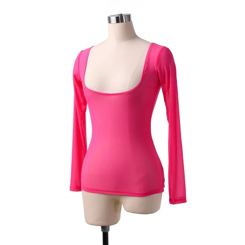 بدلة نسائية ممارسة الرقص الشرقي قاع مثير مفتوح الصدر شبكة شفافة يوتار القمم سيدة الرقص بوديستوكينج الملابس الداخلية