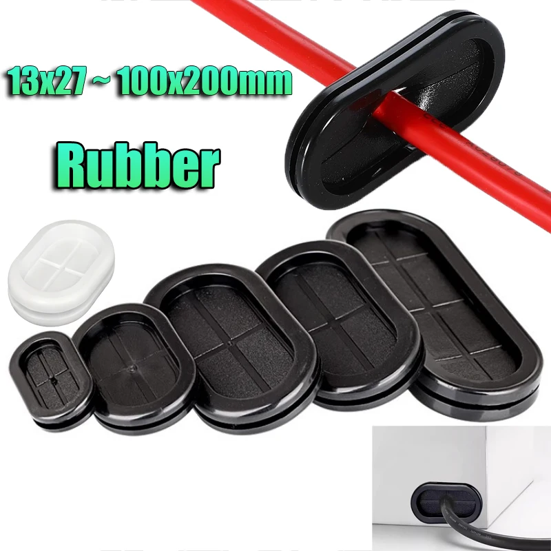 Oval Rubber Blanking Grommets Double Side Closed Blind Plug Bungs Cable Wiring Protect Bushes 13 20 23 24 25 26 30 To 100mm