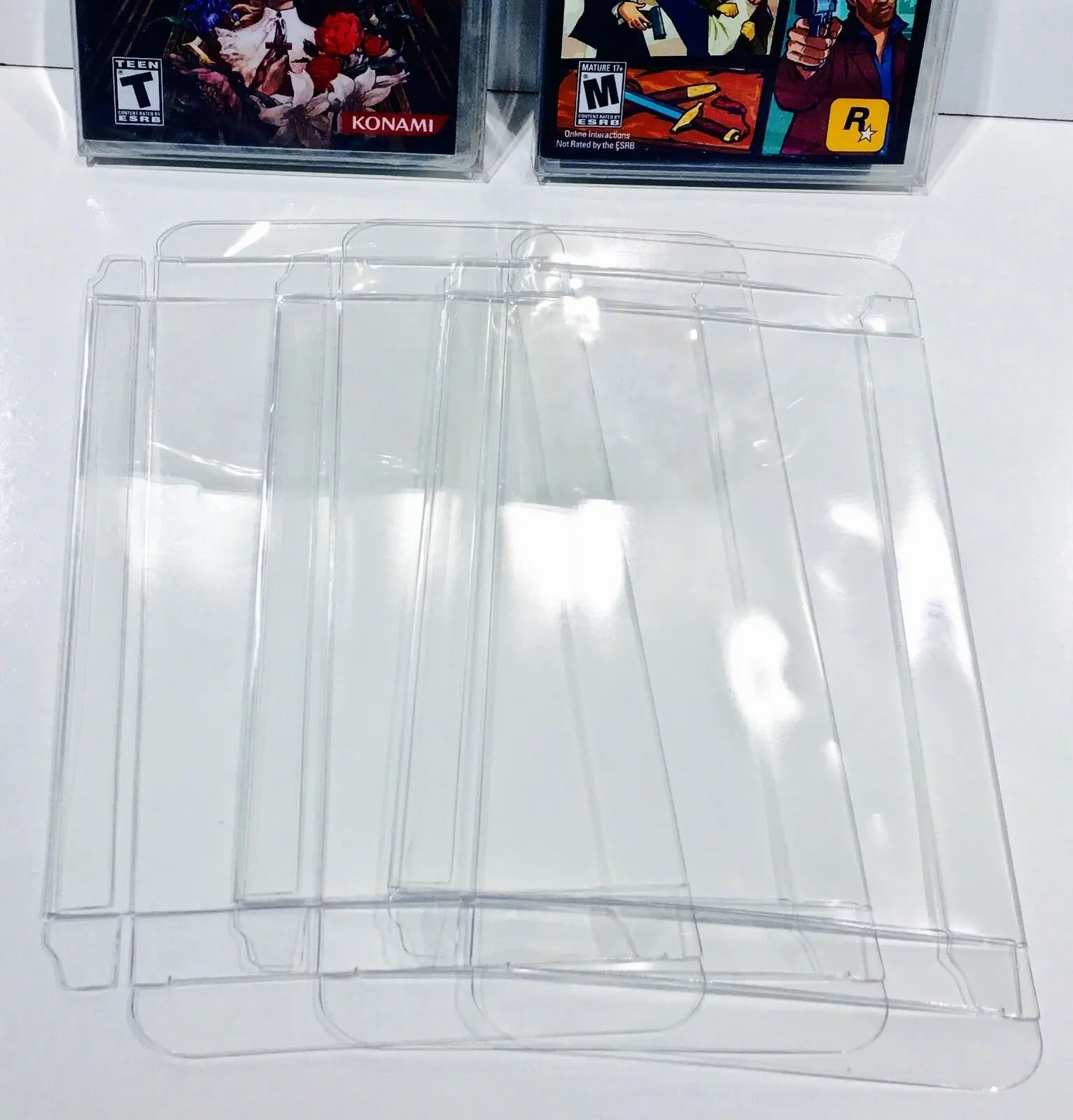 Protectores de caja para PSP PLAYSTATION, vitrinas personalizadas transparentes portátiles, 5 cajas