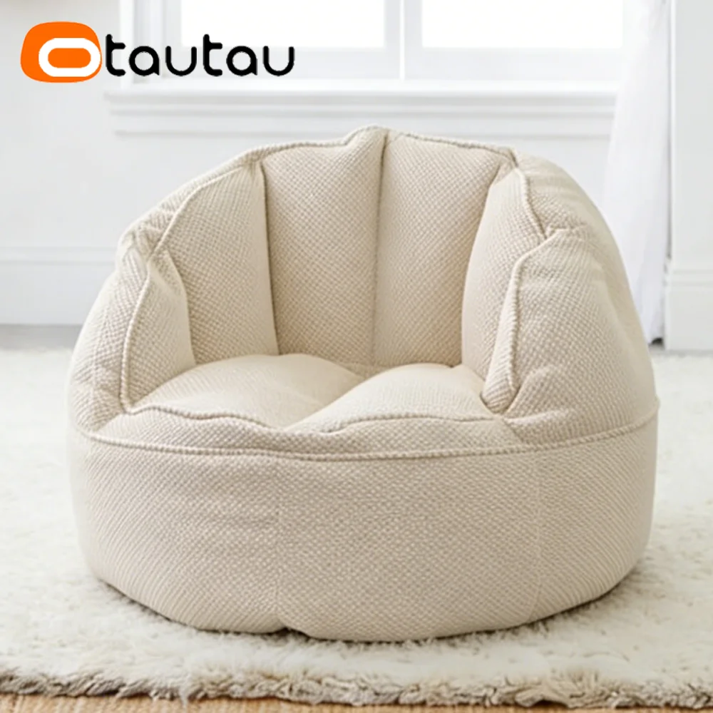 OTAUTAU Bean Bag Cover Soft Cotton Waffle Corner Nest Ottoman Pouf Beanbag Cover SF623【No Filler!Need Buy Filler Yourself!】 - view 6