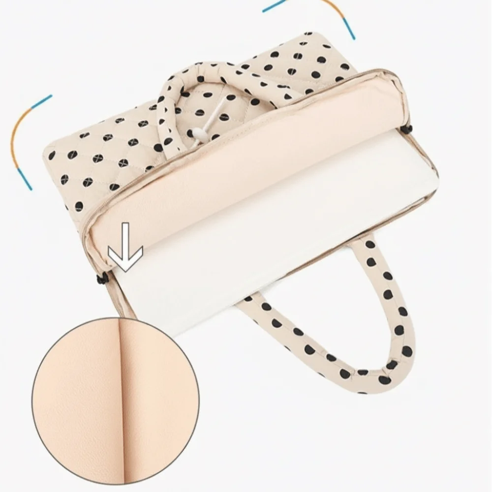 Stylish Polka Dot Laptop Bag Large Capacity Shockproof Notebook Pouch 11-15.6 Inch Computer Carrying Case Daily Carry