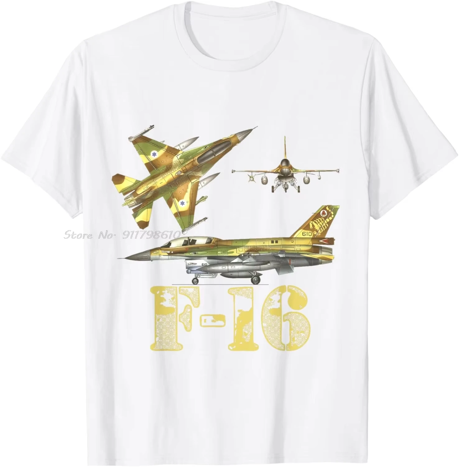 2026 New F16 Jet Aircraft Fighter Jet Blueprint Design Cotton Tshirt Casual Unisex Tops Tees Summer Men's Clo