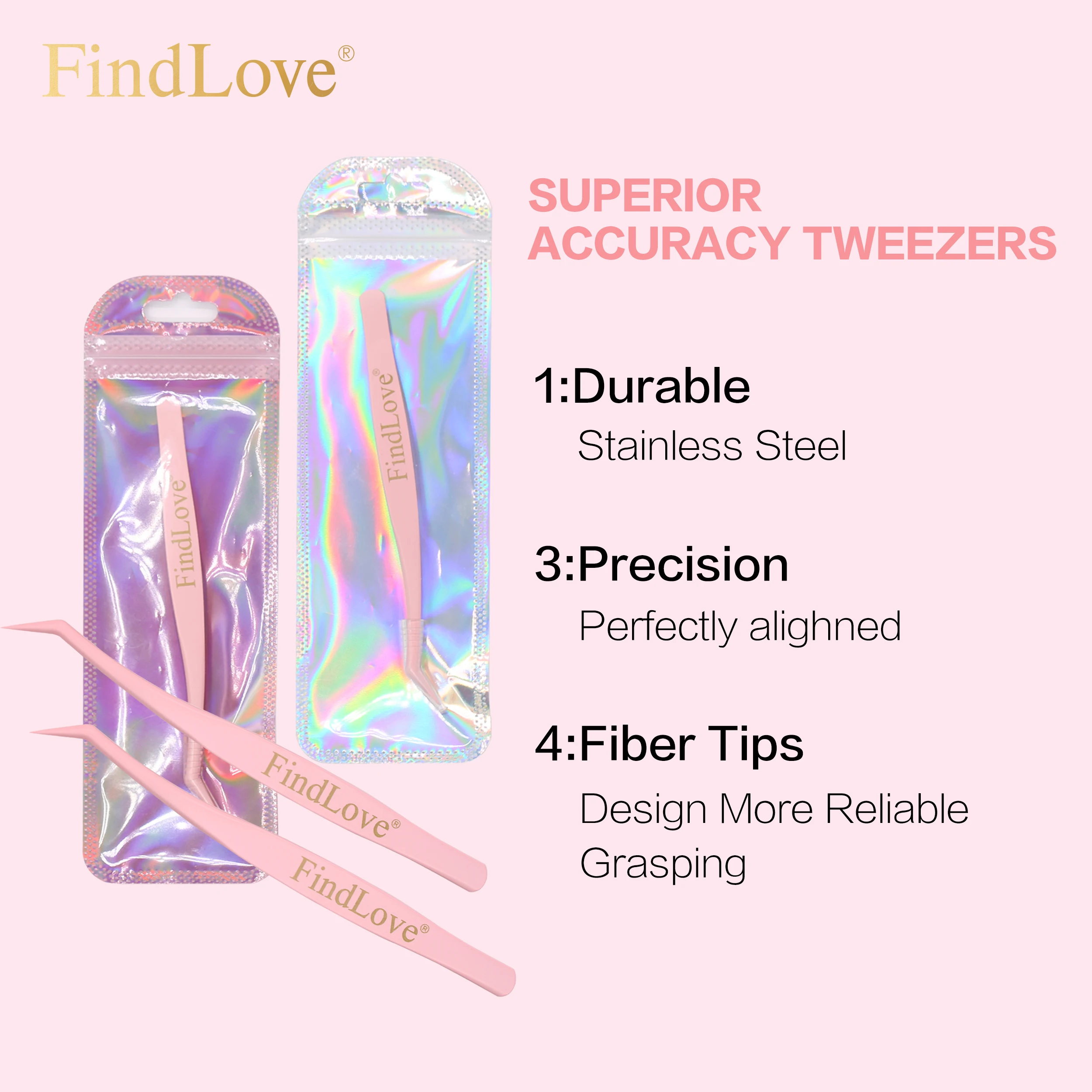 

FindLove Overlord Tweezers 304 Stainless Nippers Special For Eyelash Waterproof Non Stick Glue high-precision Tweezers Easy Use