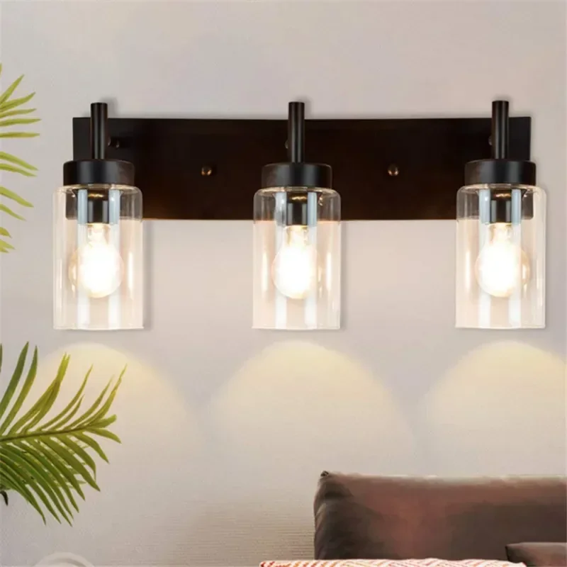 

Vintage Creative LED Wall Lamp Industrial Wall Light Sconce Light Fixture with Clear Glass Shade Wall Decor Living Room Kitchen