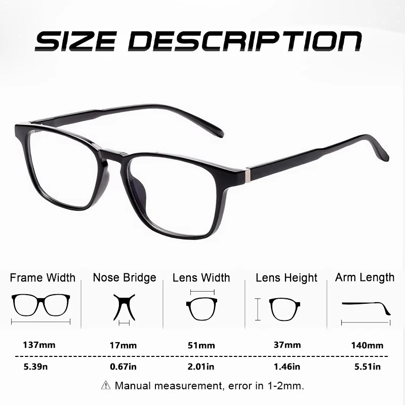 CRIXALIS Vintage Prescription Customization Glasses Men Square TR90 Eyewear Frames Blue Light Blocking Photochromic Lenses Male