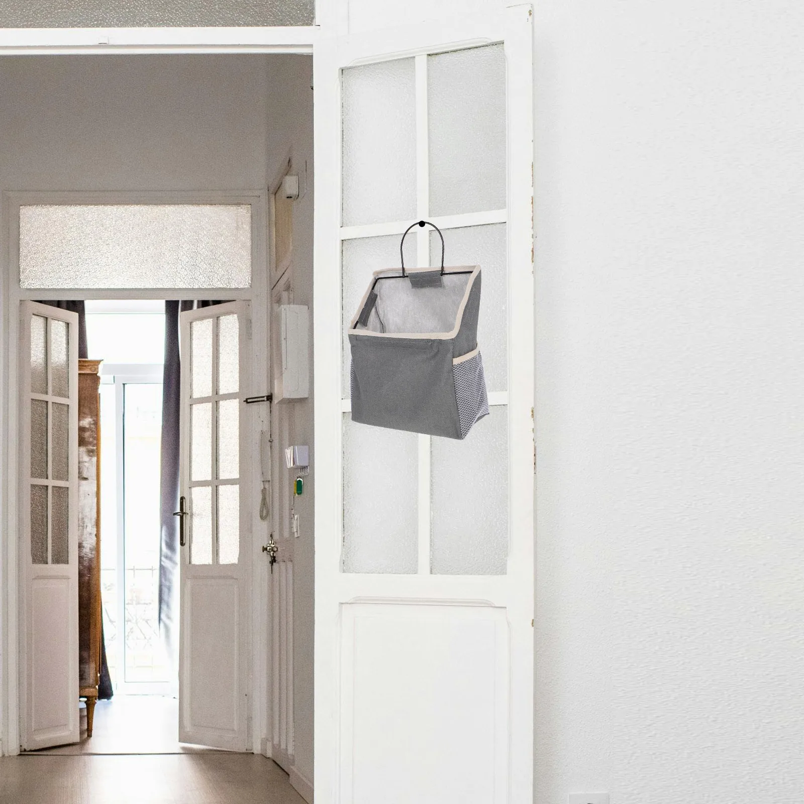 

Practical Large Household Grey ganizer Wall mounted Storage Bag For Bedroom Living Room Door Hanging Bag With Pockets