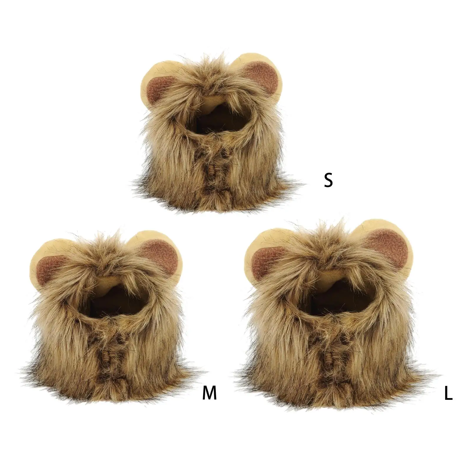 Lion Mane Headgear for Puppy Cats Cosplay Party Furry Warm Hat for Christmas Fun Lion Mane Headgear for Puppy Cats Cosplay Party Furry Warm Hat for Christmas Fun