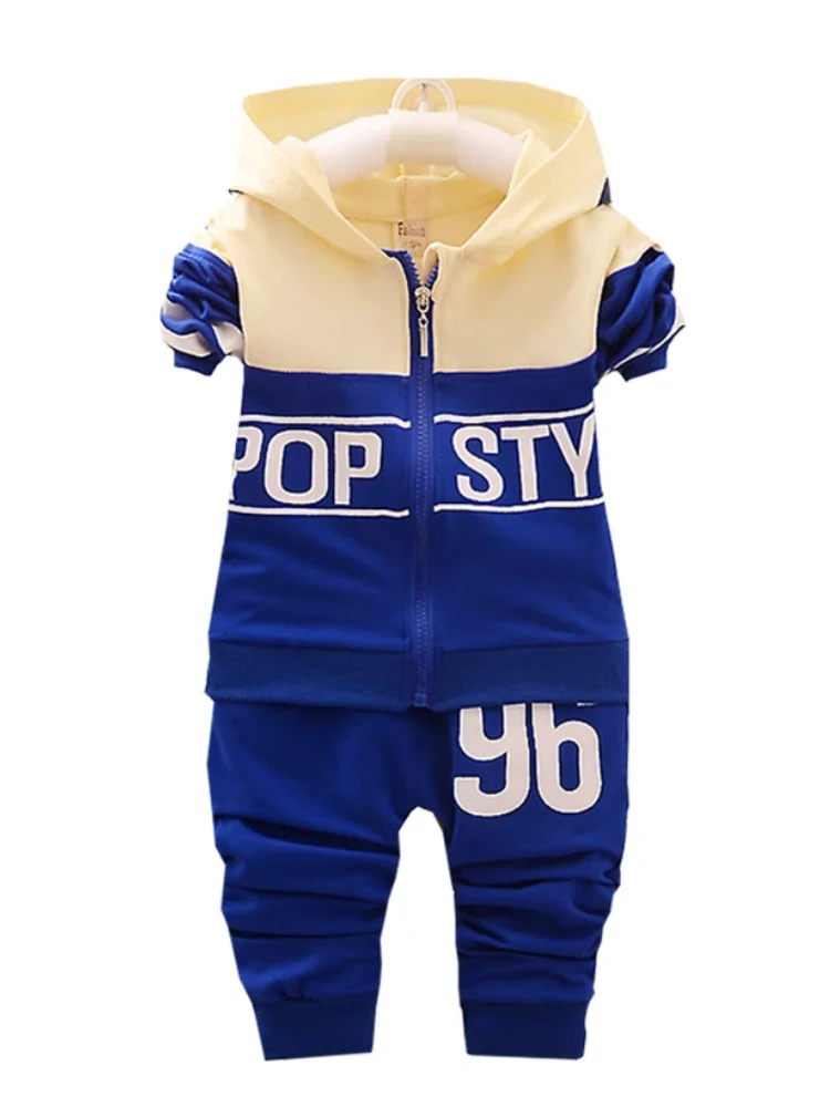 

Clothing set girls spring and autumn hooded sports top coat+pant letter printed 0-5year old boys fashionable children's clothing