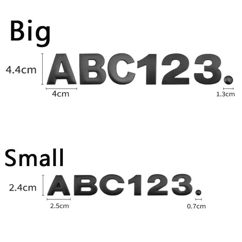 3D Metal 25mm 45mm Car Letters Alphabet Emblem Numbers Chrome Labeling Car Sticker Trunk Logo Letters Emblem Badge Accessories