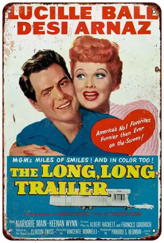 Long, Long Trailer (1954) vintage Look reproduction Metal sign