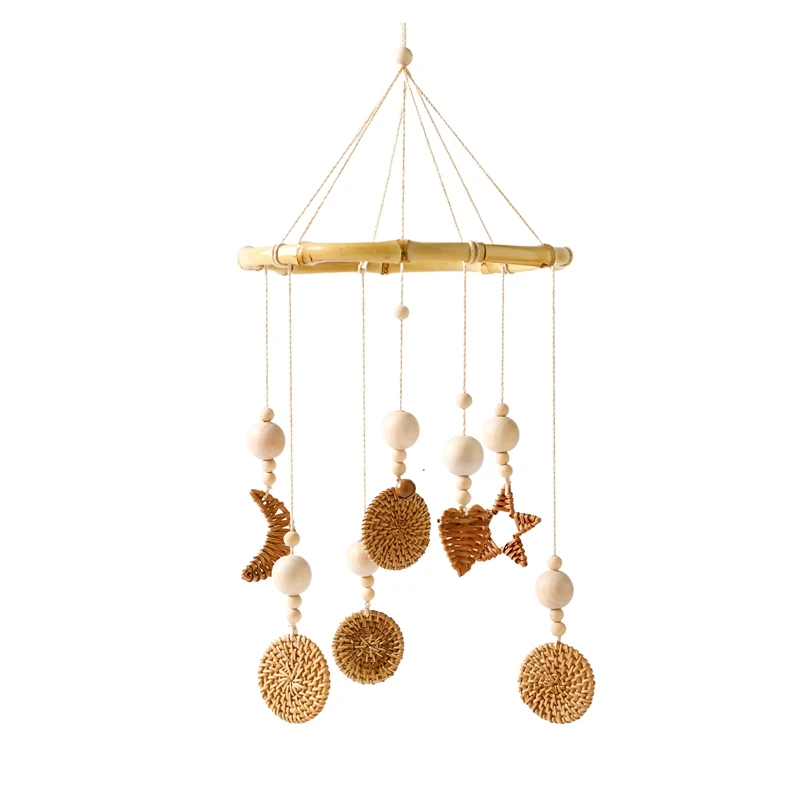 Baby Rattle Toy 0-12 Months Wooden Vine Woven Mobile On The Bed Hanging Rattles Toy Holder Bracket Infant Crib Boy Girl Toy Gift