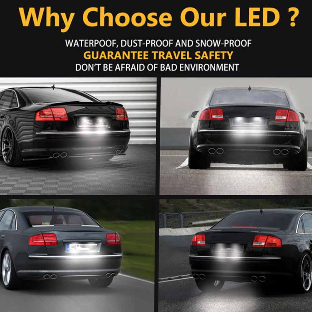 الأبيض سيارة لوحة ترخيص مُضاء رقم ضوء LED اكسسوارات السيارات لأوبل أسترا J الرياضة بجولة 2009-2015 زافيرا تورير C 2011-up #6