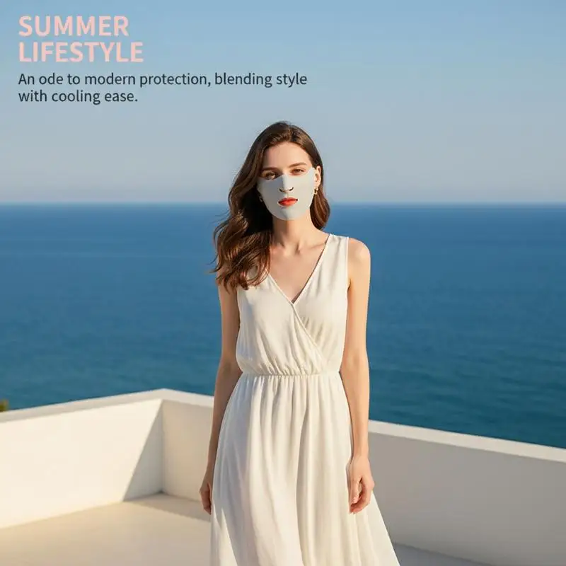 

Защитная маска для лица от солнца, дышащая, с защитой от УФ-излучения, однотонная, для велоспорта