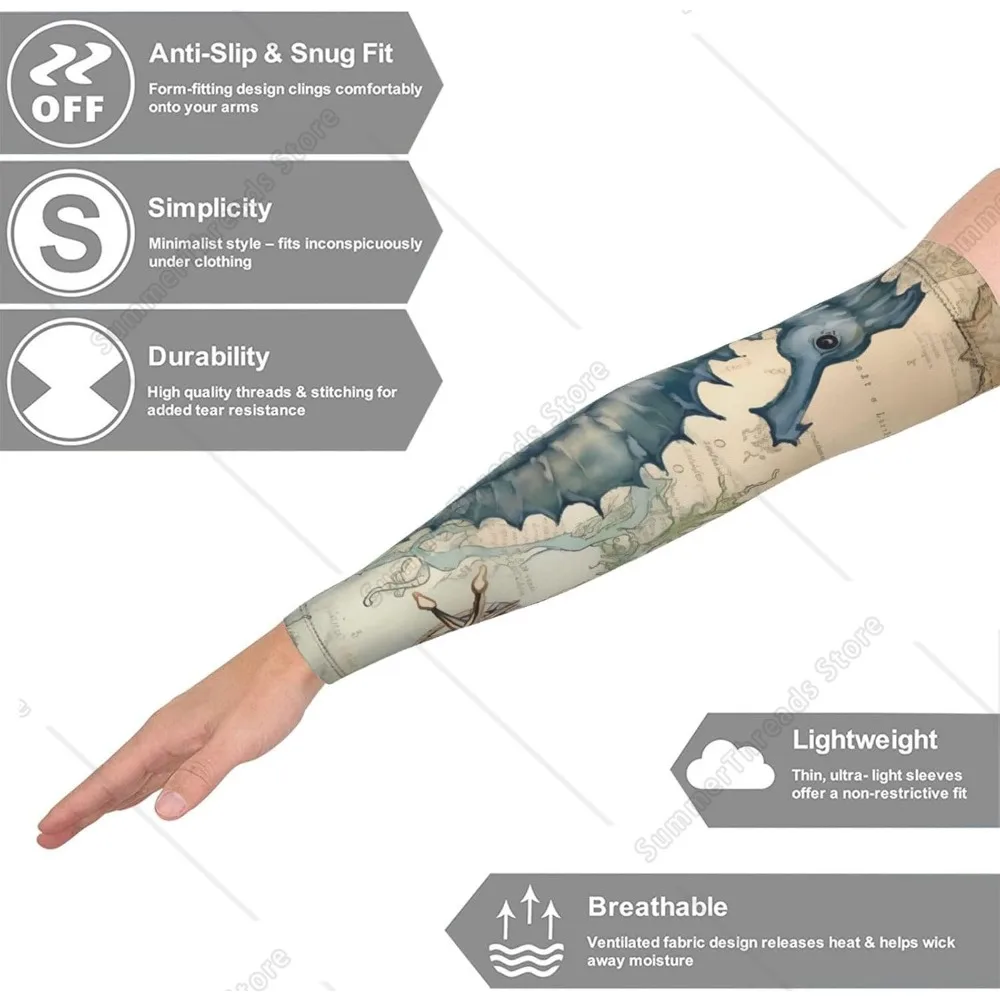 Cactus Floral Cooling Arm Sleeves Cover UV Sun Protection dla kobiet Golfowe rękawy naramienne 1 para