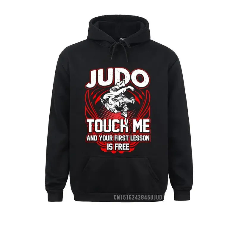 Men's Hood Judo Sweatshirt Me And Your First Lesson Is-Free Sweatshirt Graphic Print Homme Hood Plus Size Pullover