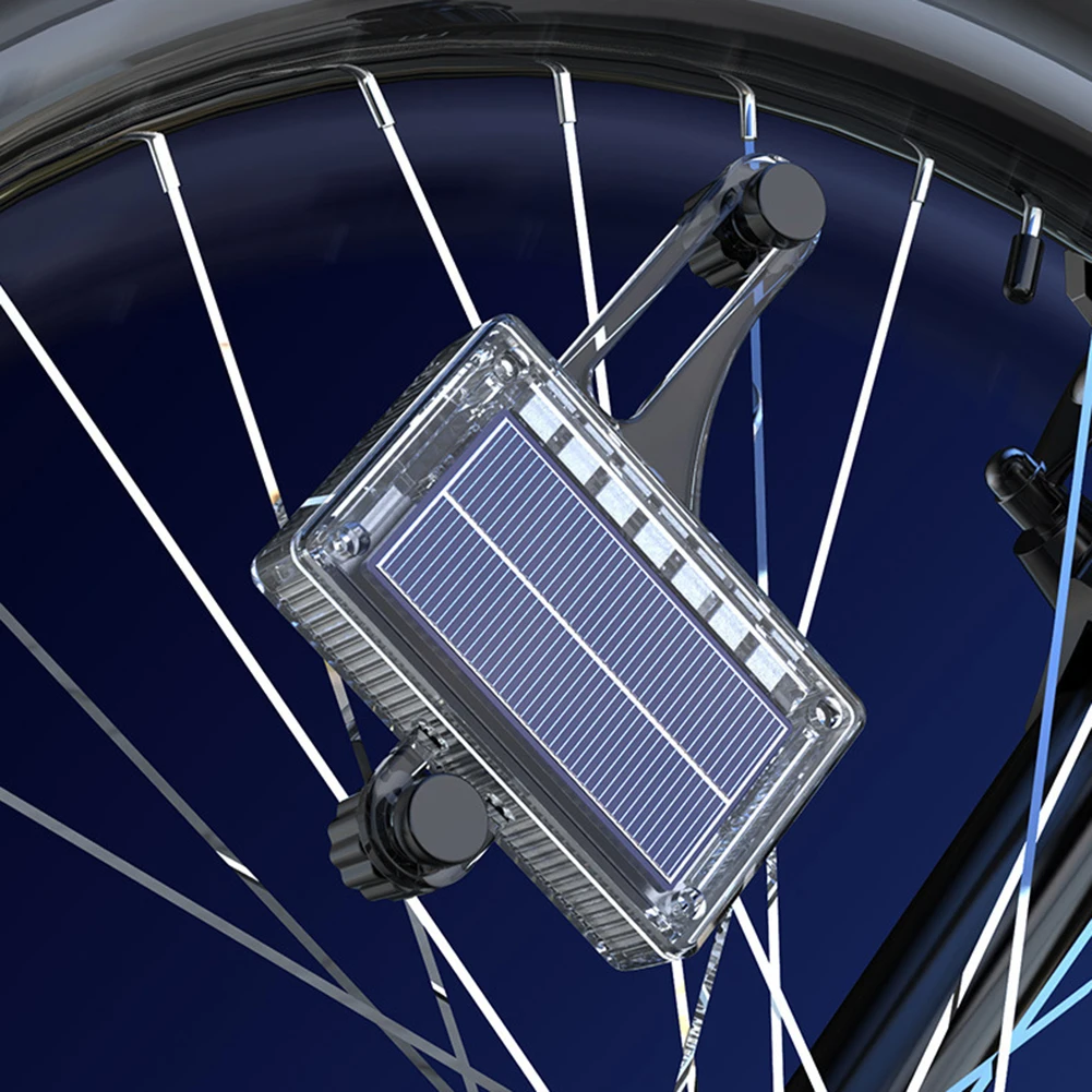 

Солнечная светодиодная красочная лампа для велосипедного колеса, USB перезаряжаемая лампа безопасности для велосипедных шин, водонепроницаемый декоративный светильник для велосипедного обода для ночной езды