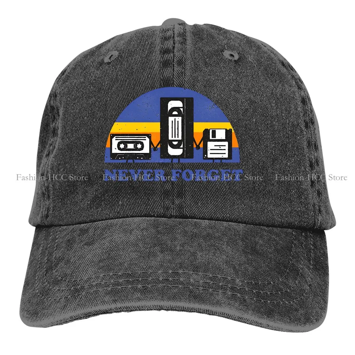 Floppy Disk VHS Tape Baseball Cap Men Hats Women Visor Protection Snapback Tape Never Forget Caps