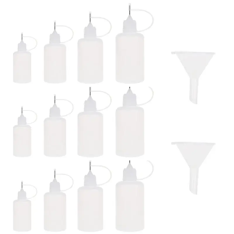 J1UL1N 12Pcs Fine Tip Glue Applicator Precision Bottle Needle Tip Applicator Oiler Bottle Needle Tip Bottles For Quilling Craft