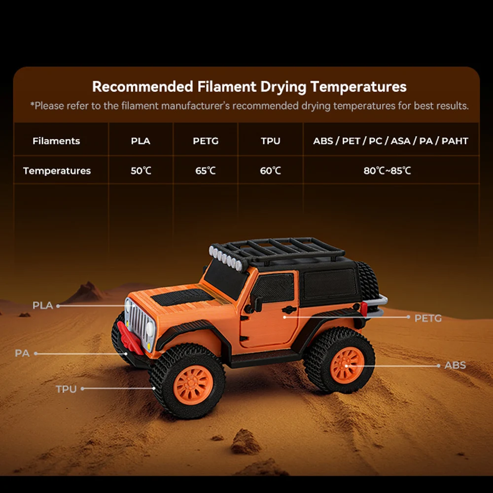 مجفف خيوط Creality Space Pi X4 غرف تسخين مستقلة مزدوجة إزالة الرطوبة النشطة FDM صندوق مجفف خيوط الطابعة ثلاثية الأبعاد #6