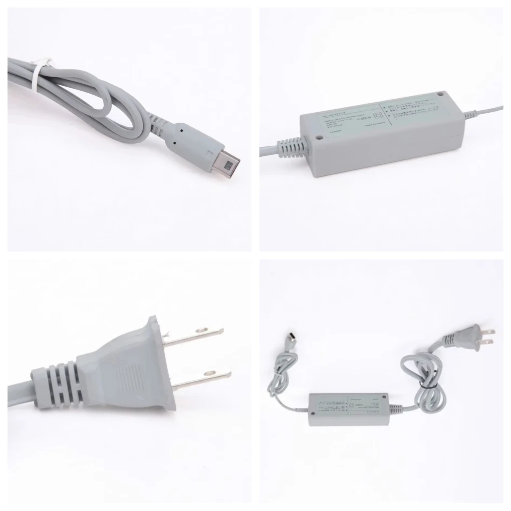 

50pcs 100-240V AC Power Adapter Wall Charger EU/US Plug With Charging Cable for Nintendo Wii U Game Console