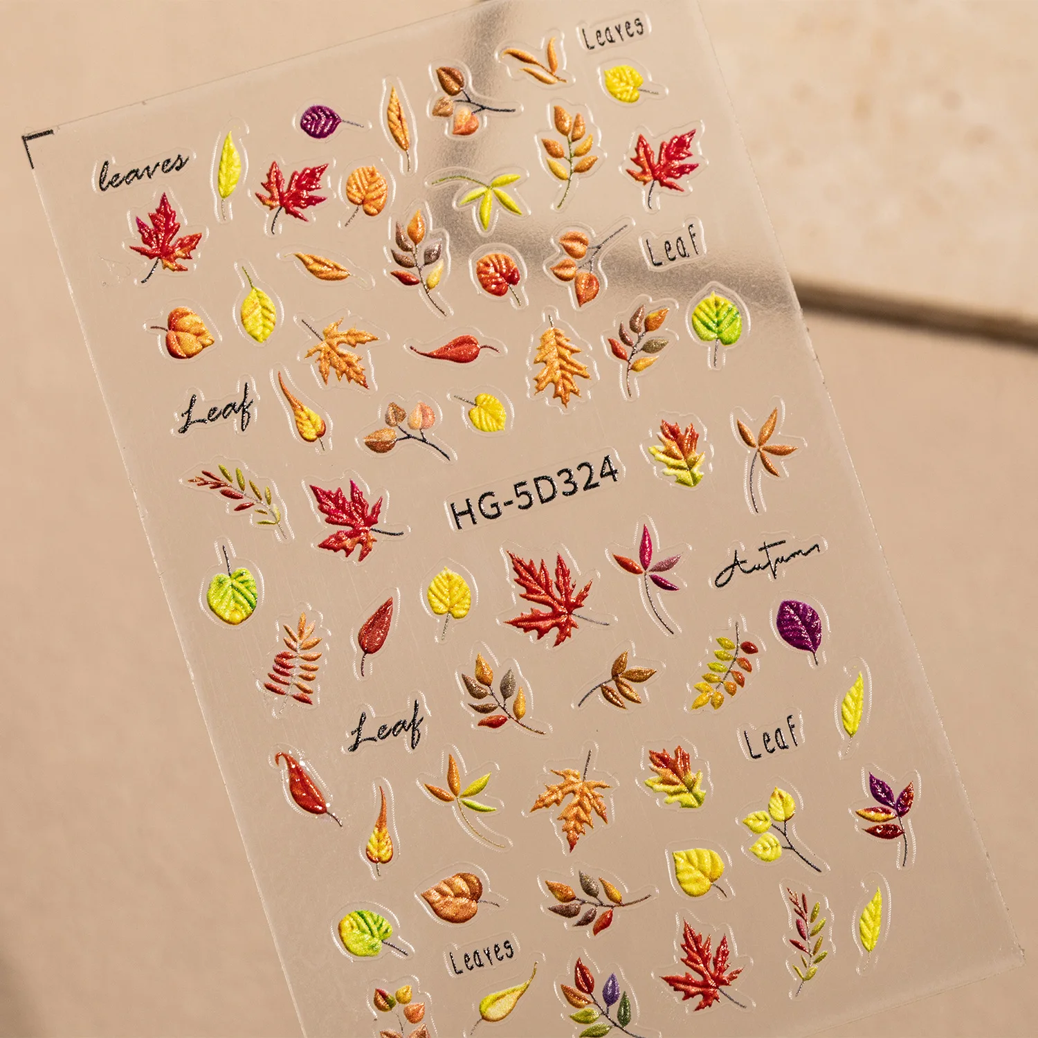 الخريف الساقطة يترك مسمار الفن ملصق الذاتي لاصق مابل ليف و الجنكة ورقة مسمار الشارات مسمار ملصقات مانيكير الزينة
