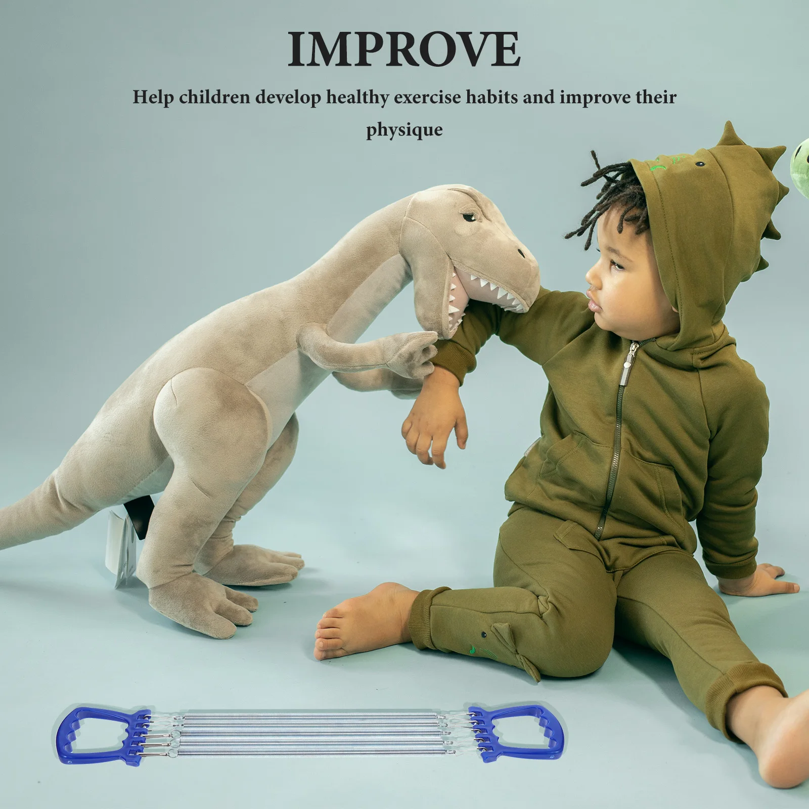 

1pc Multifunctional Kids Spring Resistance Fitness Exerciser Adjustable Arm Chest Muscle Trainer Home Outdoor Hand Wrist Workout