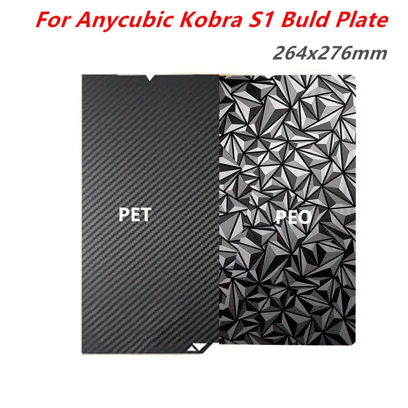 

3D Printer PET PEO Sheet for Anycubic Kobra S1/Kobra 2 pro/Kobra 3 Build Plate Double Sided Printing Spring Steel Heat Bed