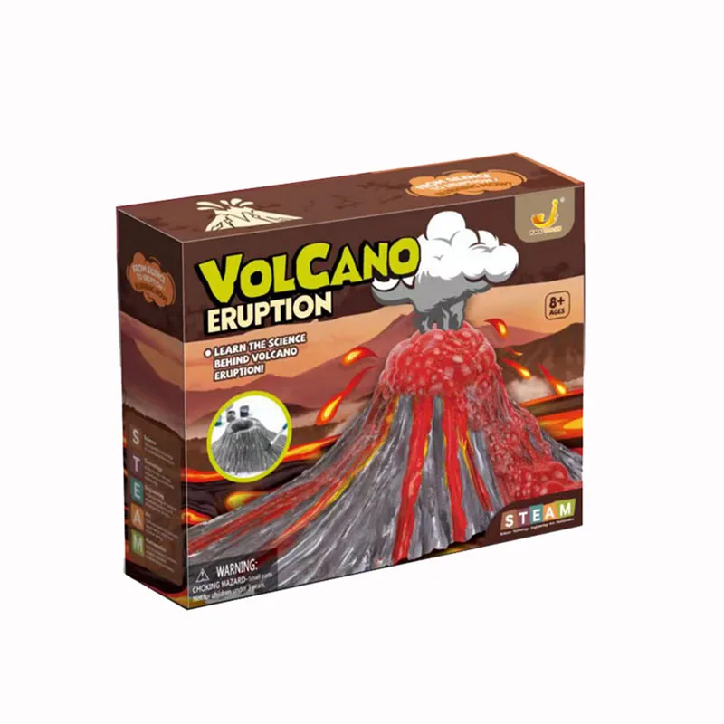 /Conjunto de experimento de erupção de vulcão criativo, kit de pintura para colorir, brinquedo científico popular para crianças, presentes de aniversário para meninos e meninas