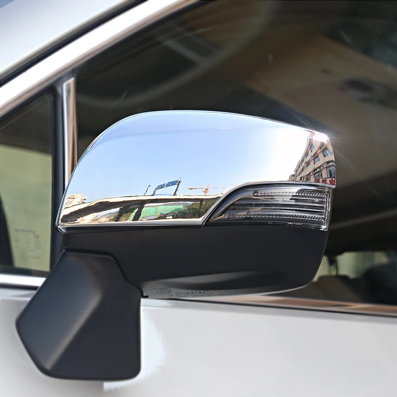w/ Turn Signal Chrome Side Rearview Wing Mirror Cover Stylish For Subaru Forester SJ 2014-2018