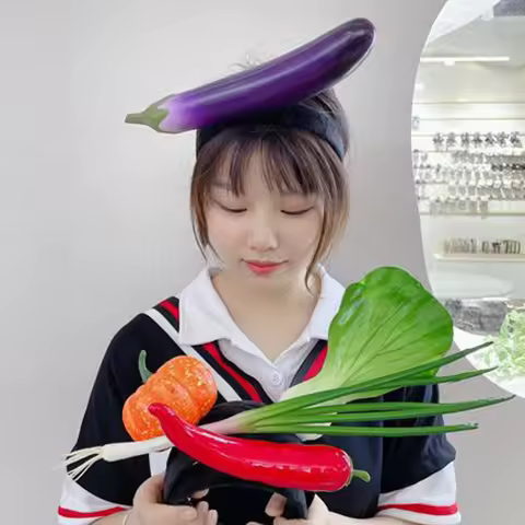 Cartoon Fruit Headbands Cute Washing Face Stuffed Vegetable Hair Hoop Party Costume Carrot Hairband Funny Hair Bands