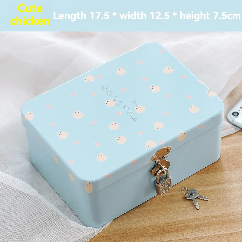 Creative Password With Lock Storage Box Tin Box Desktop Storage And Organization Storage Box Small box Cosmetics Box