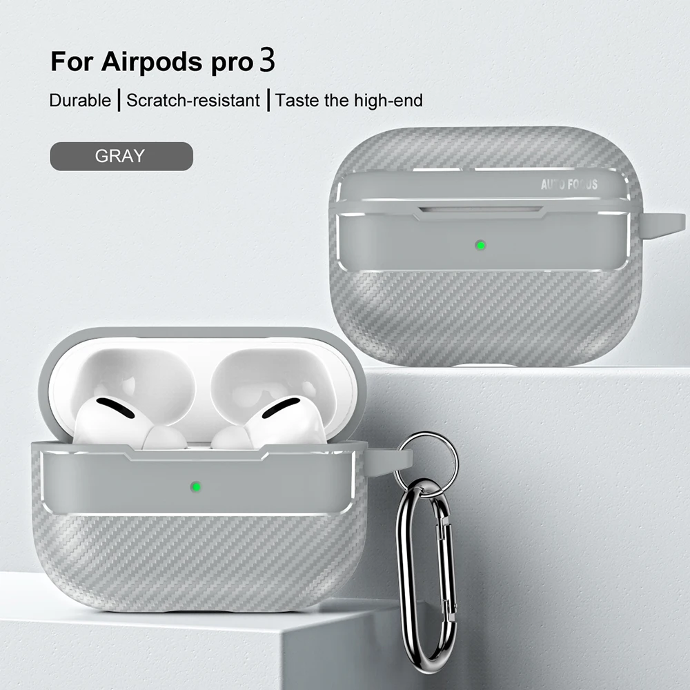 For Airpods Pro 3 Case Business Carbon Fiber Earphone Cover For Apple AirPods 4 Protective Cover Pro 2 Case Funda with Hook - view 6