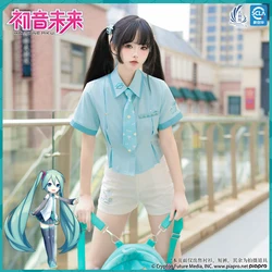 Hatsune Miku Blouse for Women Short Pants Shirt Summer Tops Cosplay Tee Beach Party Costume Fashion Clothing Original