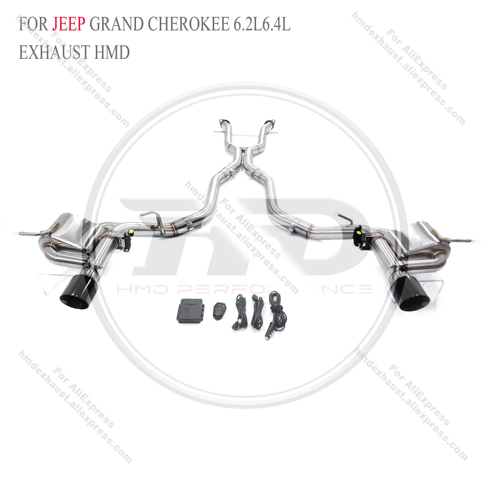 Stainless steel Catback for Jeep Grand Cherokee 6.2 L 6.4L with valve HMD Exhaust System Performance Quality certification