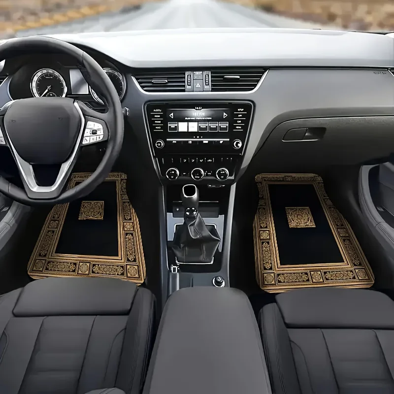 4 قطع من سجادات أرضية السيارة المغربية العتيقة، مناسبة لجميع المقعد الأمامي والخلفي لجميع المركبات، وصلات سيارة عصرية ومتينة #5